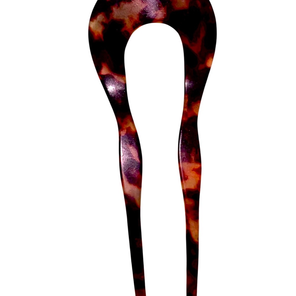 Vintage REAL Tortoise Shell Hair Fork Clip Pin